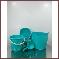 UNIK 2-5 5in1 Colorful Set / Set of Plastic Pail, Basket Pail,Stool, Basin and Dipper