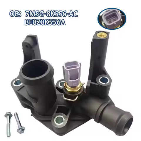 7M5G-8K556-AC BE8Z8K556A 7M5G8K556AC Engine Coolant Thermostat Housing + Sensor fit for Ford Fiesta 