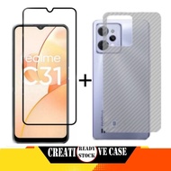 PACKAGE 2 INC 1 Tempered Glass REALME C31 anti-Scratch Glass