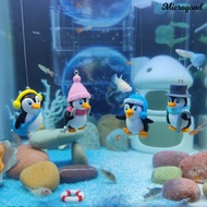 [MIC]♞1 Set Aquarium Landscaping Non-fading Vivid Penguin Shape Fish Tank Diver Floating Ornament for Home