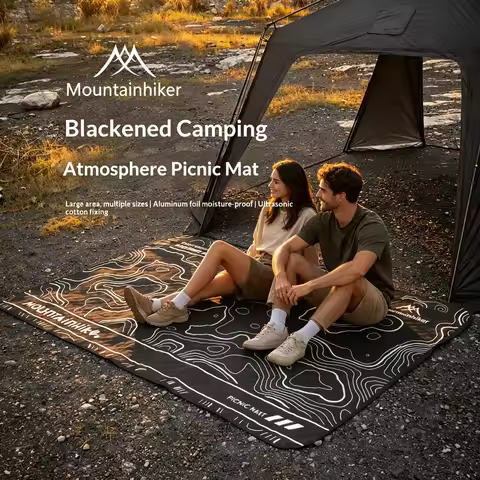 MOUNTAINHIKER 2x3M Blackened Camping Picnic Mat Extra Large Waterproof Foldable Outdoor Mat for Beac