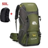 กระเป๋าตกปลาทำจากไนลอน70l แบบ50l กระเป๋าเดินทางพร้อมที่กันฝนเดินป่ากลางแจ้งกระเป๋าสะพายขึ้นภูเขาผู้ช