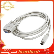 [Hot-Sale] DB9P to 8P Mini Din RS232 Download Cable White 8.2 Ft for PLC DVP-EH