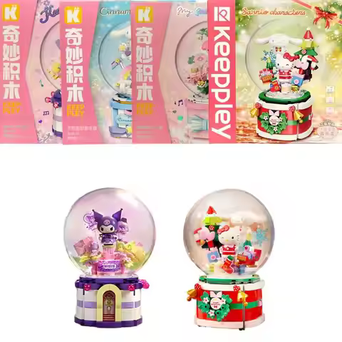 Keeppley Sanrio Building Blocks Kuromi Hello Kitty Cinnamoroll My Melody Assembly Model Toys Music B