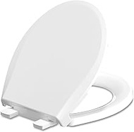 ROUND Toilet Seat with Soft-Close and Quick-Release Hinge, Never Loosen, Heavy Duty, Easy to Install and Clean, White