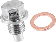 Engine Magnetic Oil Drain Plug Replacement for BMW E90 E92 E93 E46 E39 120i, M12x1.5 Stainless Steel