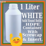 1Liter white Square Bottle/ 1HDPE Plastic Bottle