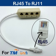 Telephone Splitter, RJ45  1 Male - 4 Way RJ11 / 1 RJ45 To 4 RJ11 Telephones Plug Line Separator  For