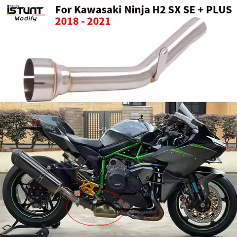 For Kawasaki Ninja H2SX SE + PLUS H2SE H2 SX 2018 - 2021 Motorcycle Exhaust Escape Muffler Mid Link 