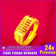 Vietnam Sand Gold Men's Domineering Open Ring Abacus Ring Frosted Sandblasted Sand Gold Ring Abacus 