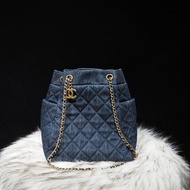 CHANEL 深藍色牛仔水桶