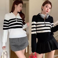 9527 Korean Knitted Half Zipper Longsleeve Top Knitted Sweater