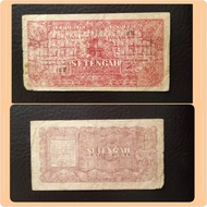 Numismatik Uang Kuno Indonesia setengah Rp Seri Ori th 1947 A096