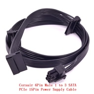 6Pin to 3 SATA Power Supply Cable for Corsair CS450M CS550M CS650M CS750M CS850M