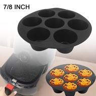 1 Pcs DIY Cake Moulds 7-holes Air Fryers Porous Cup Silica Gel Supply Silicone Baking Plate Microwave Oven Egg Tarts Muffin Mold Non-Stick Kitchen Tools