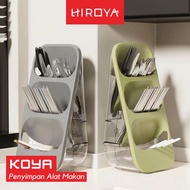 PERALATAN 【HIROYA】KOYA Minimalist Cutlery Storage Container Premium Cutlery Storage Tier Tableware O