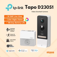 Door Bell TP-Link Tapo D230S1 2K (5MP) Wireless Smart Battery Video Doorbell Wifi IP64 Color Night V
