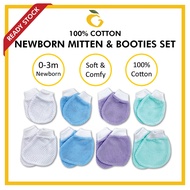 Be Comfii 668 Newborn Baby Mittens Sarung Tangan Bayi Baru Lahir Plain Cotton Mitten Ribbed Cuffs Anti-Scratch Glove
