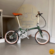 Fnhon Gale 18" • 5 Gear Sensah Mialo • Green Foldable Foldie Folding Bicycle Bike Litepro 349 Dahon Tern Crius Bifold