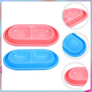 2 Pcs Cat Food Double Pets Water Bowl and Container Pp Dinnerware