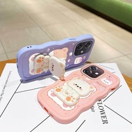 For OPPO A3X 5G(India)/A3X 4G/A1x/A2x/A3 4G/A3 5G Cover 2pcs( Quiet Cat phone Case+Cat stand) Phone 