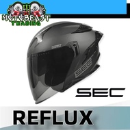 SEC Reflux Half Face Dual Visor Helmet w/ Free Extra Clear Visor and Smoke Spoiler