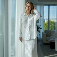 YAN@YAN Alora Jacquard Top & Skirt Set Baju Kurung Modern Floral Texture Elegant Raya Outfit-B141A