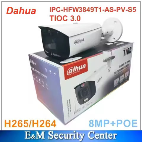 Original Dahua IPC-HFW3849T1-AS-PV-S4 and IPC-HFW3849T1-AS-PV-S5 8MP POE IR Active Deterrence Bullet