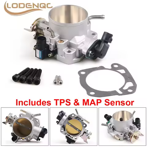 Lodenqc 70MM Throttle Body Kit With TPS & MAP Sensor for Honda B/D/H/F Series B16 B18 309-05-1050 Th