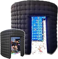 360 Photo Booth Enclosure, 3 Door + Curtain + Air Blower,10ft Width, Inflatable Photo Booth Wall Background, Backdrop Inner W/RGB LED Light, for Wedding Parties Live Event