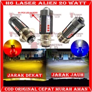 ORIGINAL MOTORCYCLE HEAD LIGHT H6 LASER 30 LED ALIEN H6 LED LASER 2 COLOR HI / LOO 20 WATT | H6 LED 