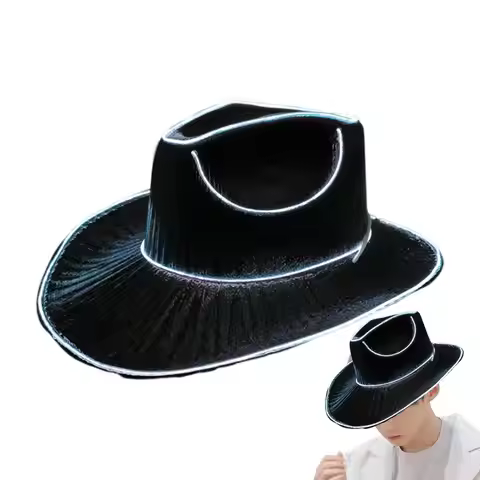 Wireless Disco Luminous Led Bride Cowgirl Hat Glowing Light Bar Cap Bachelorette Party Supplies Flas