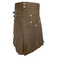 Deluxe Utility Kilt for Men, Adjustable Poly-Cotton Modern Kilt, With Elegant Studded Front Apron &