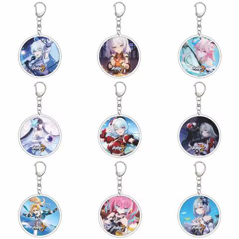 55MM Anime Honkai Impact 3 Keychain Theresa Apocalypse/Elysia/Kevin Kaslana Key Chain Acrylic Model 