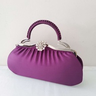 Tas Pesta Wanita Import Cantik Bahan Kain Satin Warna Clutch Kondangan Kebaya