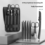 6pcs Set Stainless Steel 96 Eyebrow Tweezers Eyebrow Plucking Beard Plucking Eyebrow Shaping Flat Ti