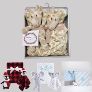 Hudson Baby 彌月禮盒組-毛毯+安撫巾+安撫玩偶3件