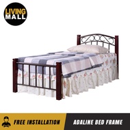 Living Mall Adaline Single Size Metal/Wood Bed Frame with Mattress