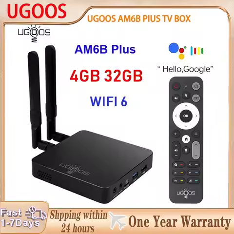 Ugoos AM6B Plus Smart TV BOX Wifi6 Amlogic S922X-J Android 9 LPDDR4 4GB RAM 32GB ROM 4K Media Player