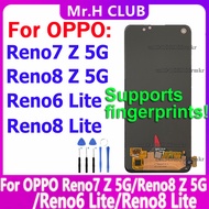 OLED With Fingerprint For OPPO Reno7 Z 5G Reno6 / Reno8 Lite LCD Display Touch Screen Replacement