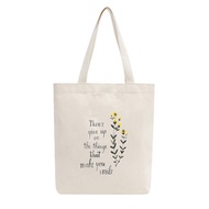 Túi Tote Vải Canvas Mộc GINKO có dây kéo khóa ( túi con ) from basic In Hình Never Give Up M80
