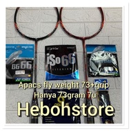 APACS FLY WEIGHT 73 Badminton Racket, 35 lbs strong + ORIGINAL Grip