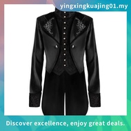 Men Victorian Medieval Coat Punk Tuxedo Halloween Cosplay Costume Tailcoat Gothic Steampunk Trench F