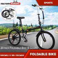 88533 20 Inch Foldable Bike (6 Gears) Foldable Bicycle 20 Ultra Best Portable Folding Bicycle Basikal Gear Basikal Lipat