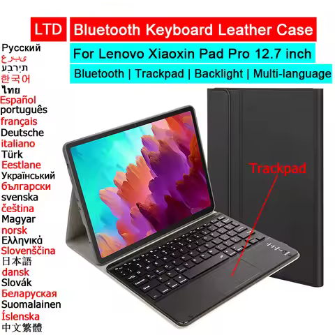 Bluetooth Keyboard Case For Lenovo Xiaoxin Pad Pro Tab P12 12.7 2023 TB370FU TB371FC Tablet Case Tur