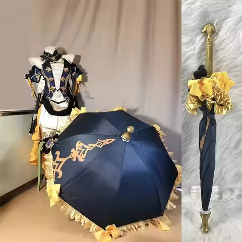 ♥ ♦ Navia Umbrella Cosplay Props Costume Anime Figures Accessory Staff Model Gear Genshin Impact Hal