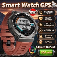 2026 New Military DM58 GPS Smart Watch 1.43'' HD AMOLED 5ATM Waterproof Built-in 6 Frequency Outdoor