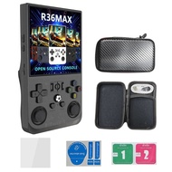 เครื่องเล่นวิดีโอพกพาหน้าจอ IPS 4 นิ้ว คอนโซลโอเพ่นซอร์ส Retro R36 Max ความจุ 64G 128G รองรับเกมสูงส