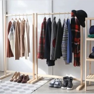 GANTUNGAN 107x70 Cm Aesthetic Wooden Clothes Hanger Stand