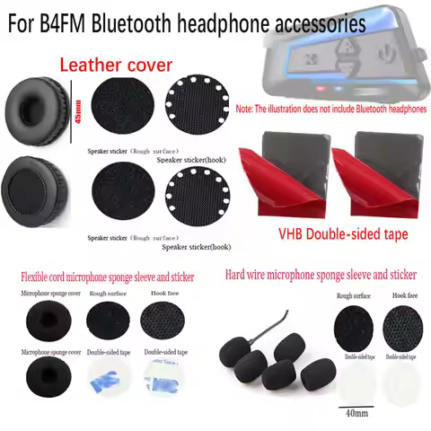 For LEXIN B4FM Leather microphone cover, sponge and double-sided tape